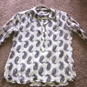 LOFT silk blend popover blouse size small